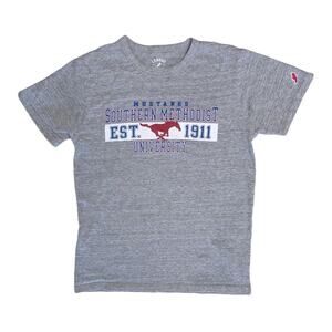 LEAGUE Womens Gray “Southern Methodist University Mustangs” Short Sleeve T-Shirt